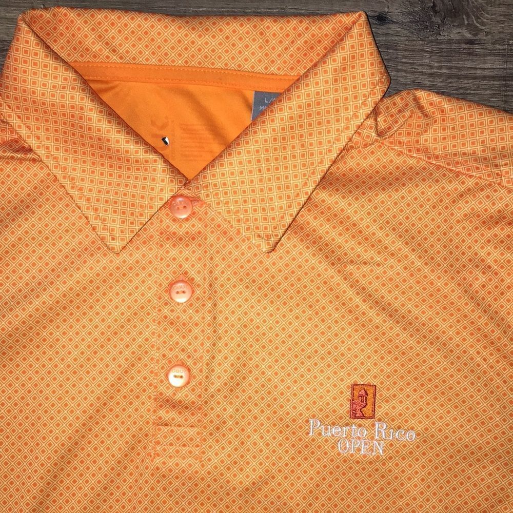 Puerto Rico Open Orange Print Golf polo shirt Slim